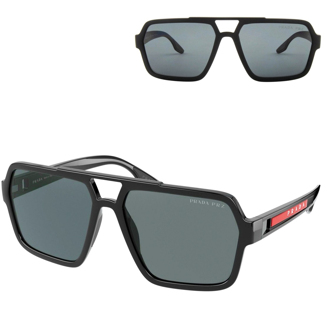 Prada Masculino SPS01X DG0-02G Preto/Vermelho T59 Oculos De Sol - PRADA -  Óculos de Sol