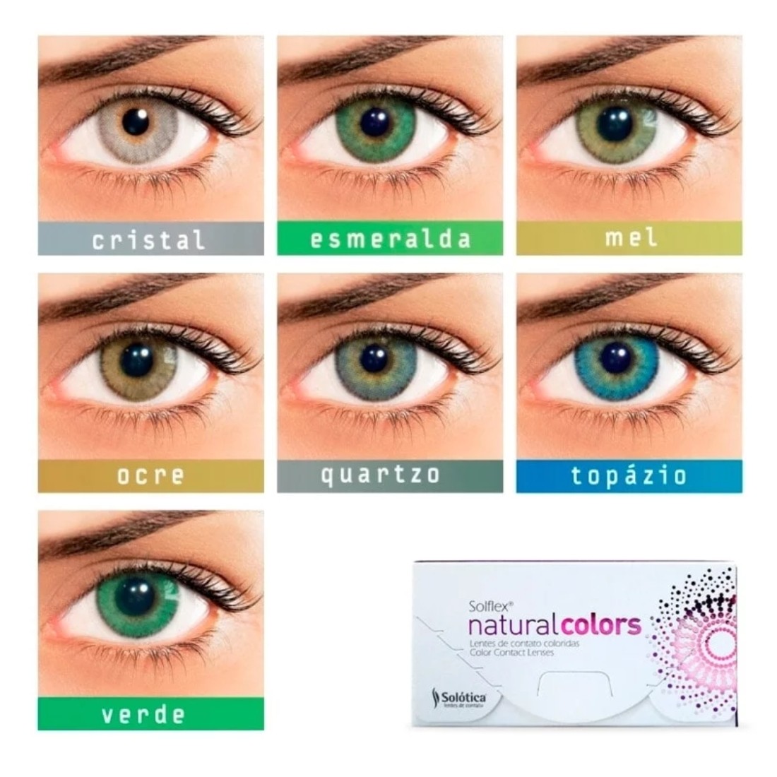 Lentes de Contato Colorida Solflex Natural Colors - COM GRAU